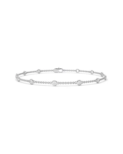 Lab Grown Diamonds 14k 1.00 Ct. Tw. Lab-grown Diamond Station Bracelet In Metallic