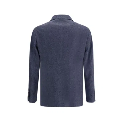 Brunello Cucinelli Wool Blazer Men's Jacket In Blue
