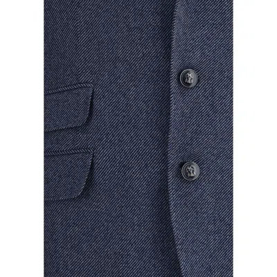 Brunello Cucinelli Wool Blazer Men's Jacket In Blue