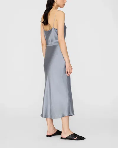 Anine Bing Bar Bias-cut Silk Skirt In Blue