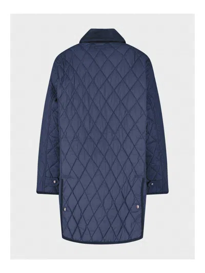 Polo Ralph Lauren Corduroy Collar Quilted Front Pockets Jacket In Blue