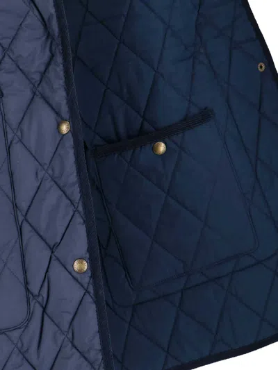 Polo Ralph Lauren Corduroy Collar Quilted Front Pockets Jacket In Blue