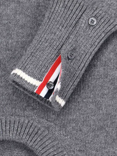 Thom Browne Geese Intarsia Boxy Virgin Wool Crewneck Sweater In Gray