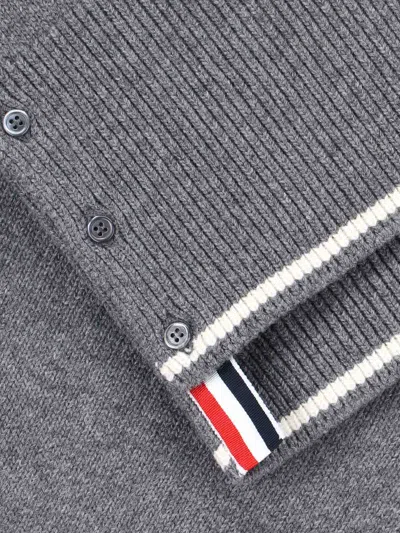 Thom Browne Geese Intarsia Boxy Virgin Wool Crewneck Sweater In Gray