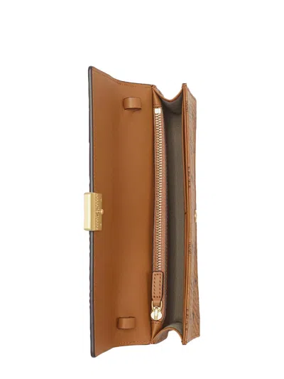 Mcm "aren" Wallet With Shoulder Strap In Brown