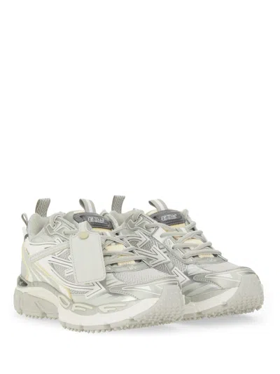 Off-white Modern Sneakers With Textured Sole And Mesh