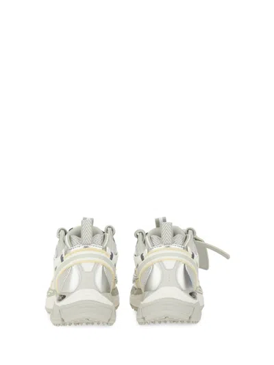 Off-white Modern Sneakers With Textured Sole And Mesh