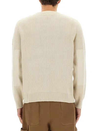 Belstaff Ribbed Long Sleeve Crew Neck Sweater In Neutral