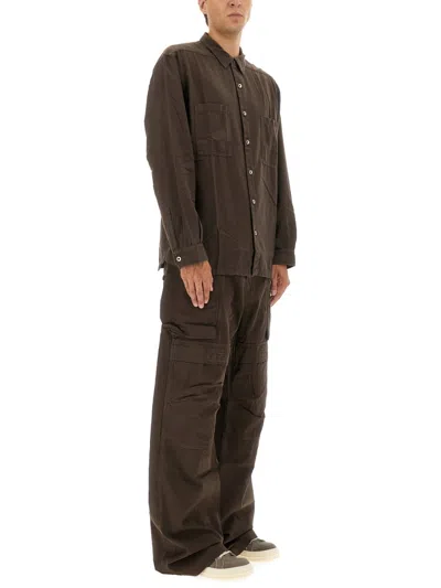 Rick Owens X Drkshdw "jumbo Outershirt" Shirt In Brown