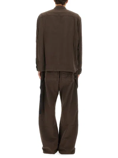 Rick Owens X Drkshdw "jumbo Outershirt" Shirt In Brown