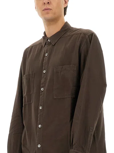 Rick Owens X Drkshdw "jumbo Outershirt" Shirt In Brown