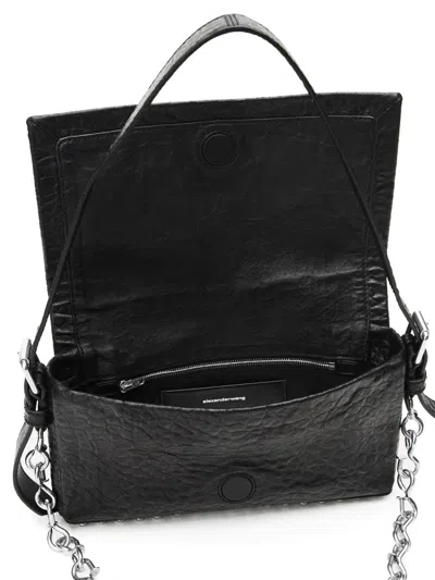 Alexander Wang Crushed Texture Slim Flap Bag With Contemporary Flair In Gold