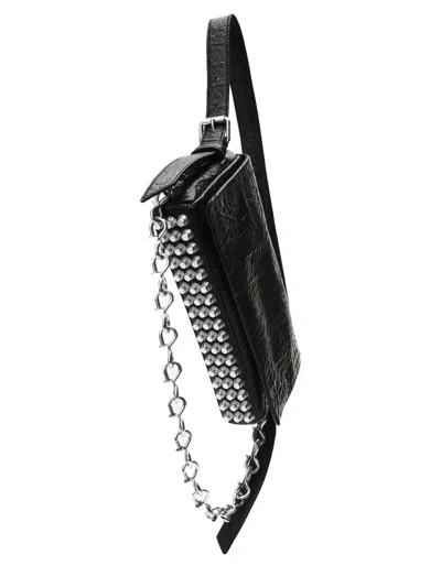 Alexander Wang Crushed Texture Slim Flap Bag With Contemporary Flair In Gold