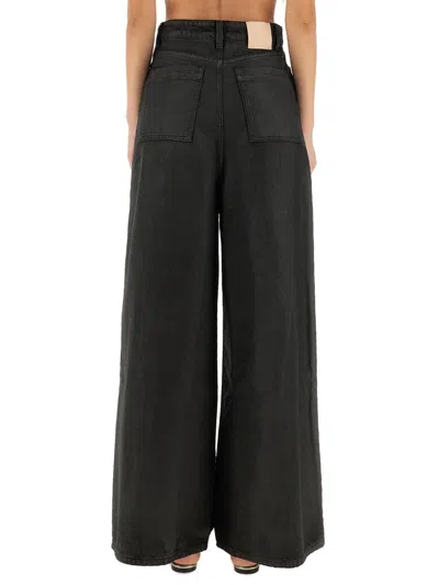 Alysi High-waisted Wide-leg Jeans In Black