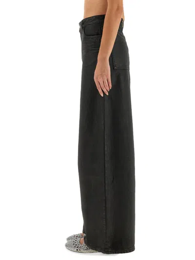 Alysi High-waisted Wide-leg Jeans In Black