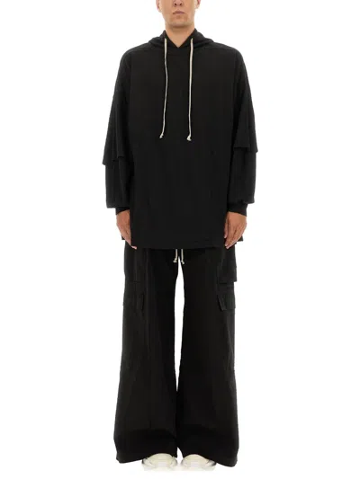 Rick Owens X Drkshdw "tommy Hustler" Hoodie In Black