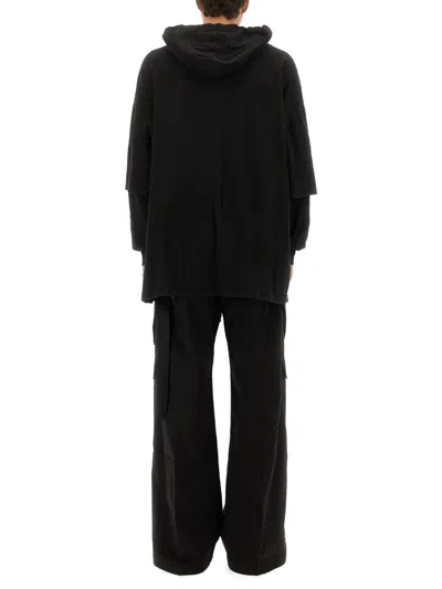 Rick Owens X Drkshdw "tommy Hustler" Hoodie In Black