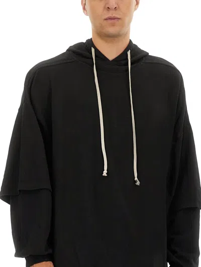 Rick Owens X Drkshdw "tommy Hustler" Hoodie In Black