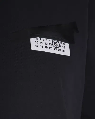 Mm6 Maison Margiela Black Logo T-shirt In Black