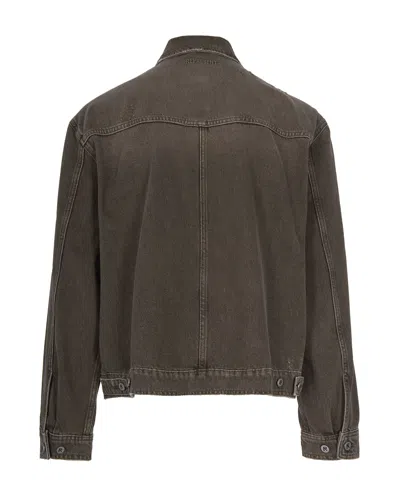 Represent Clothing Giubbino Collared Washed Olive In Brown