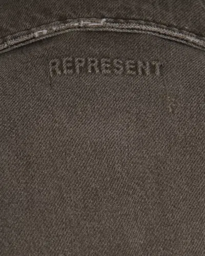 Represent Clothing Giubbino Collared Washed Olive In Brown