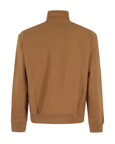 Carhartt Felpa Half Zip American Script Hamilton Brown In Brown