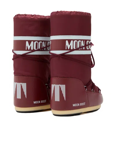 Moon Boot Burgundy Nylon And Synthetic Leather Icon Boots In Burgundy