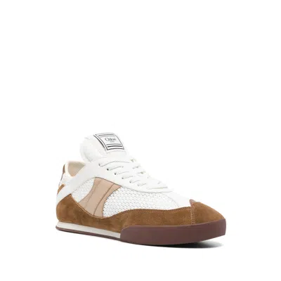 Chloé Kick Sneakers In Mesh And Suede Leather Shoes In White