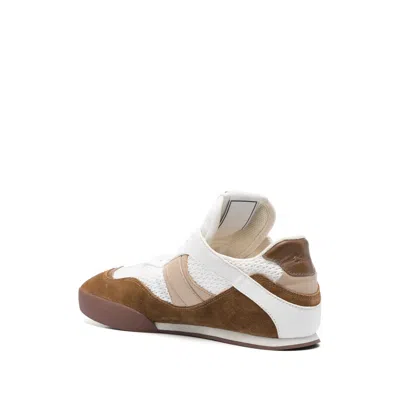 Chloé Kick Sneakers In Mesh And Suede Leather Shoes In White