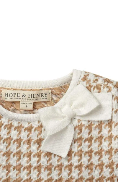 Hope & Henry Girls' Bow Sweater Dress, Toddler In Neutral