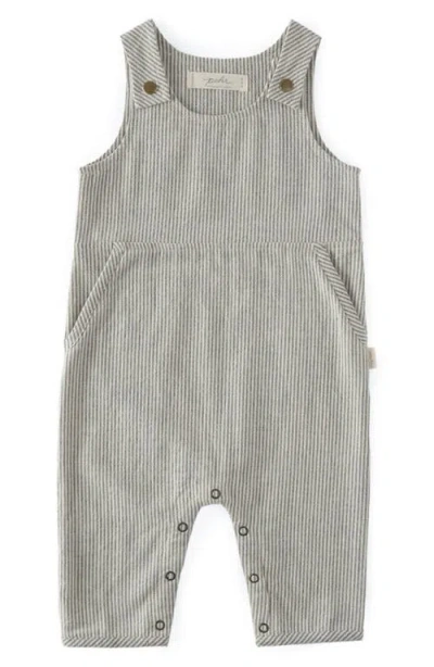 Pehr Railroad Engineer Stripe Organic Cotton Overalls In Gray