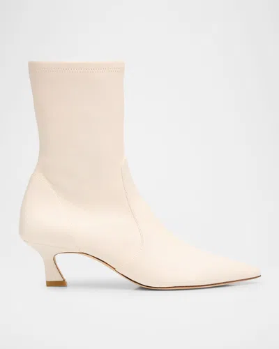 Stuart Weitzman Vinnie Stretch Leather Booties In White