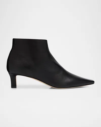 The Row Black Carla 45 Ankle Boots In Leather In Black