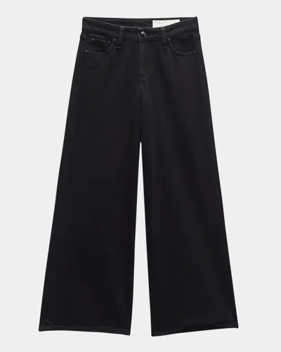 Rag & Bone Aiden Low-rise Wide Jeans In Black