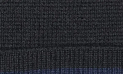 Moncler Tricolor Stripe Ribbed Wool Beanie In Black