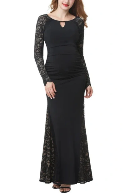 Kimi & Kai Bella Maternity Mermaid Maxi Dress In Black