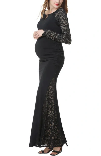 Kimi & Kai Bella Maternity Mermaid Maxi Dress In Black