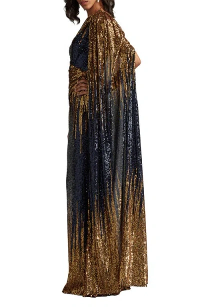 Tadashi Shoji Marseille Sequinned One-shoulder Dress In Gold