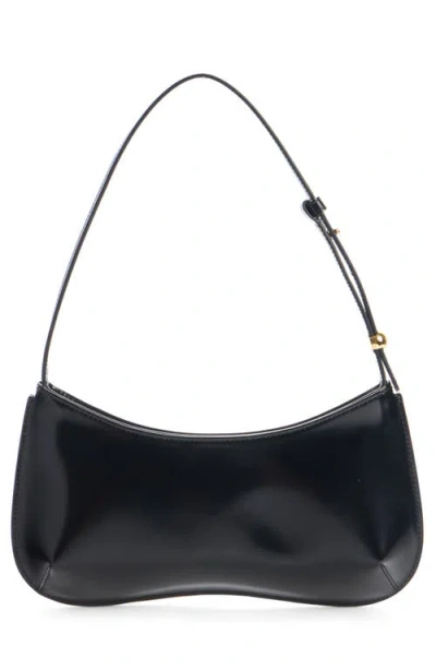 Jacquemus Versatile Shoulder Bag Adjustable Strap Smooth Finish In Black