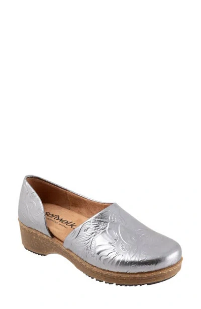 Softwalk ® Addie Half D'orsay Platform Clog In Silver