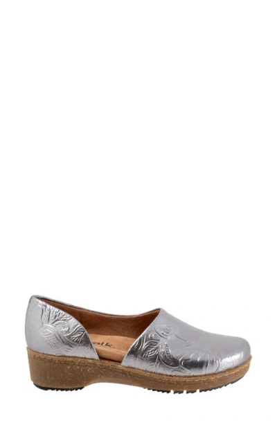 Softwalk ® Addie Half D'orsay Platform Clog In Silver