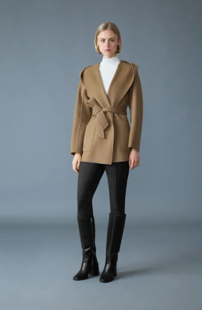 Mackage Paya Double-face Wool Wrap Coat In Brown
