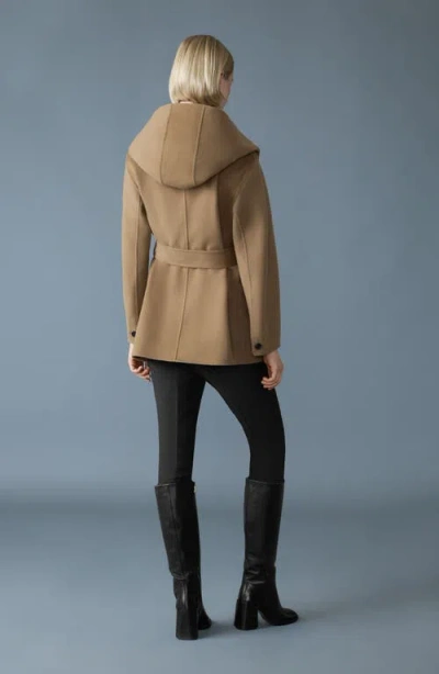 Mackage Paya Double-face Wool Wrap Coat In Brown