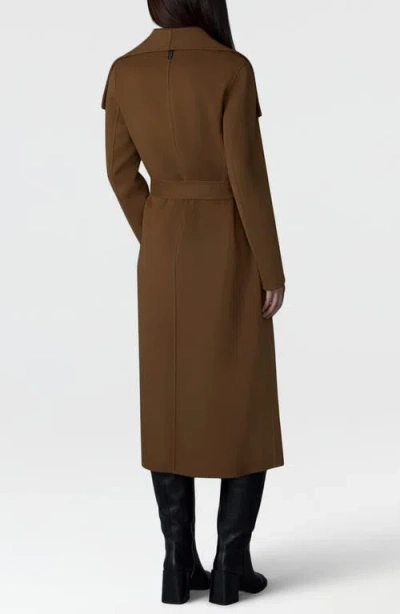 Mackage Mai Wool Long Wrap Coat In Brown