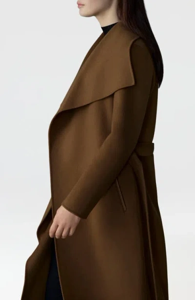 Mackage Mai Wool Long Wrap Coat In Brown