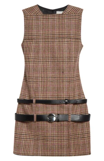 Coperni Multibelt Sleeveless Sheath Dress In Brown