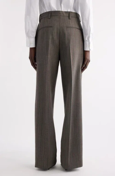 Dries Van Noten 02070-partan 2250 Melange Stripe Wool Pants Trousers Grey In Black