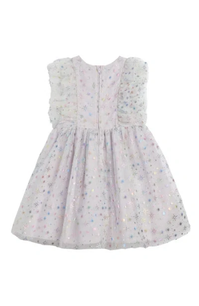 Pippa & Julie Kids' Fallon Metallic Star Sleeveless Tulle Dress & Bloomers In Purple