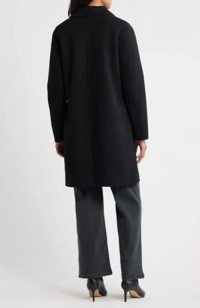 Michael Kors Wool Blend Coat With Removable Scarf In Black