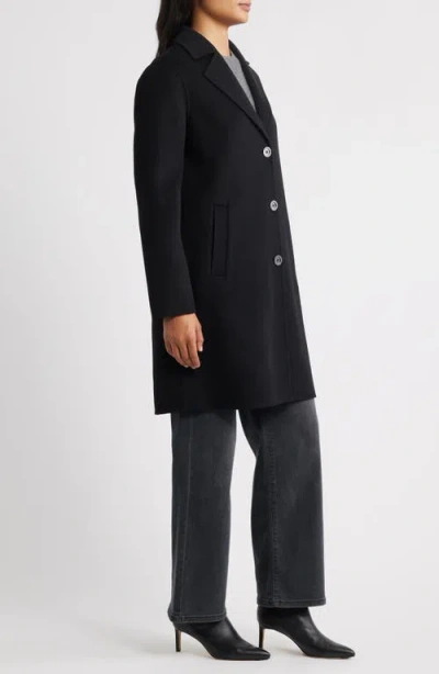Michael Kors Wool Blend Coat With Removable Scarf In Black